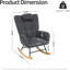 Fauteuil à bascule pour chambre d'enfant, fauteuil d'appoint capitonné à dossier haut et assise rembourrée, 100 kg, gris foncé-33564460