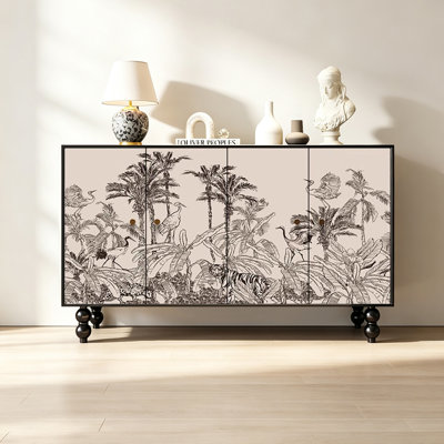 Light luxury French retro art sideboard cabinet