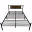 Cadre de lit grand style victorien de style rétro avec tête de lit et pied de lit / sous le lit avec rangement / sans sommier / assemblage facile / silencieux / sommier / noir-1076101406