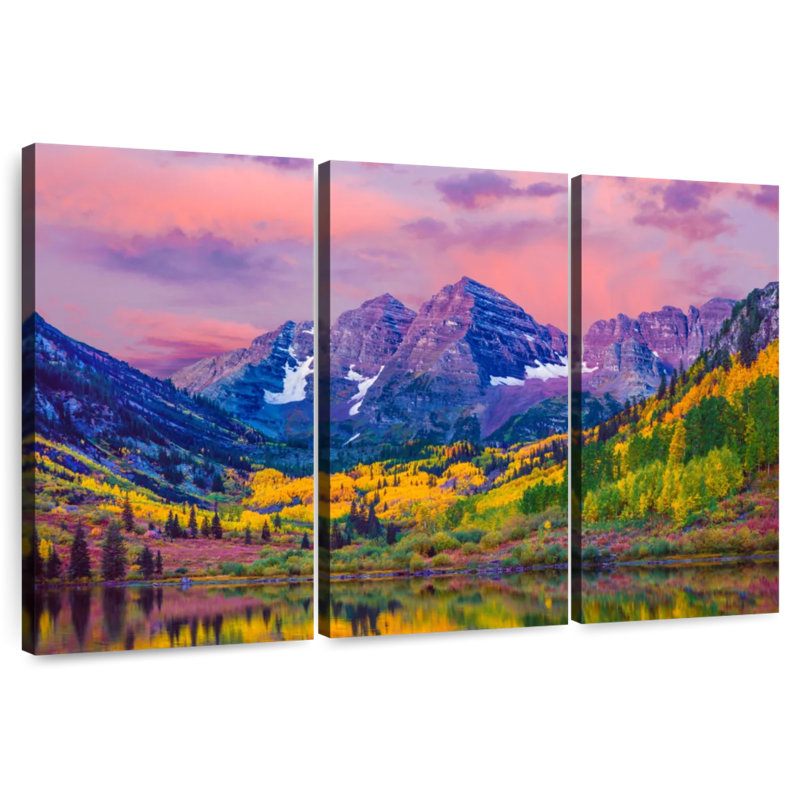 Alvord Picturesque Maroon Bells, 20" H x 33" W