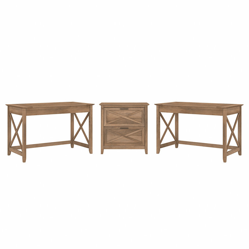 Huckins 3 Piece Writing Desk Office Set, Reclaimed Pine