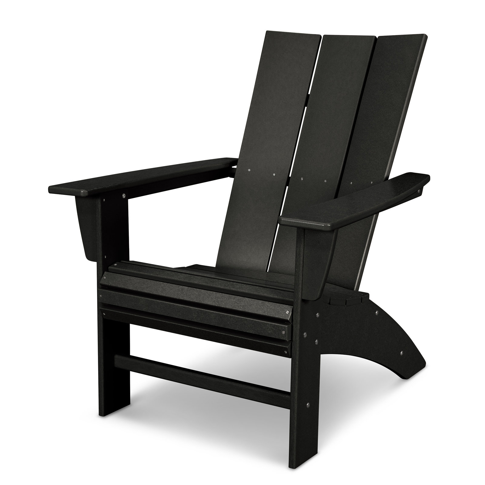 POLYWOOD Modern Curveback Adirondack Chair, Black