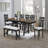 1Pc Upholstered Seat Wheat Charcoal Finish Bench