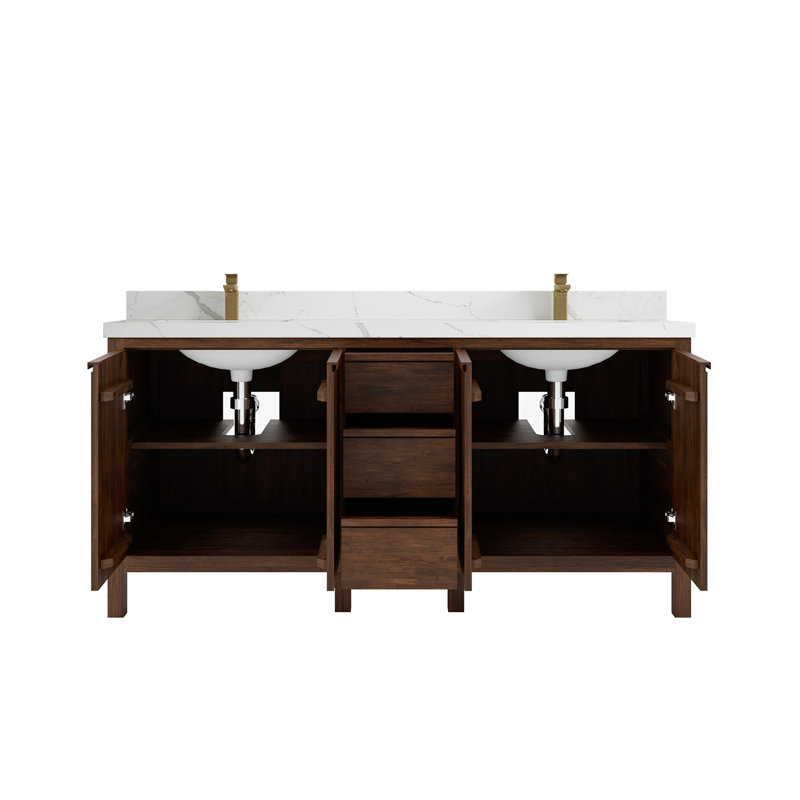 Ensemble de meuble-lavabo double 72 po Elizabeth, Calacatta Laza