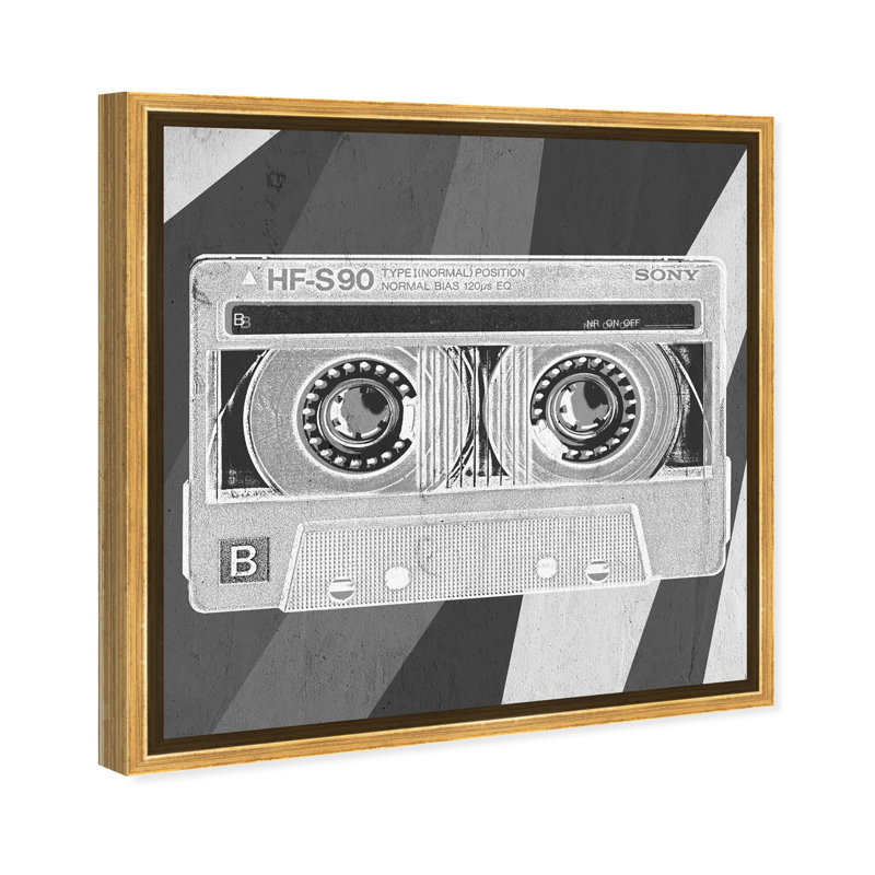 My Mixtape Music Notes - Print, Toile encadrée d'or, H 30 po x l 30 po
