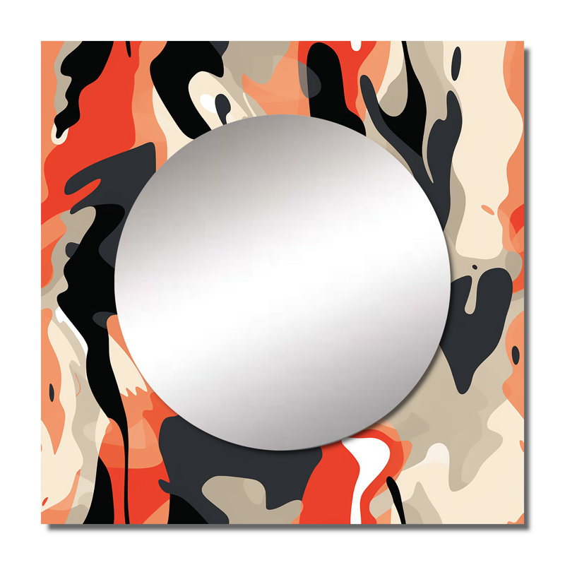 Tribal Camouflage Essence - Grand miroir mural carré moderne pour la chambre à coucher, 36 po x 36 po