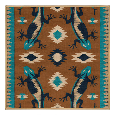  Tapis lavable à motif lézard style sud-ouest