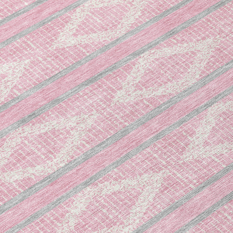 Tapis lavable intérieur / extérieur rose Lume , 10 pi x 14 pi