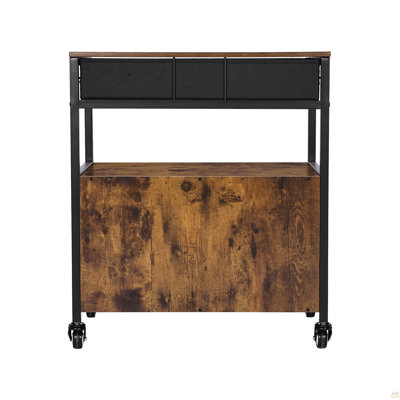 Armoire à café, armoire à café de style campagnard de 24 pouces avec rangement, table mobile avec roulettes et porte grillagée, buffet pour la cuisine, vestibule