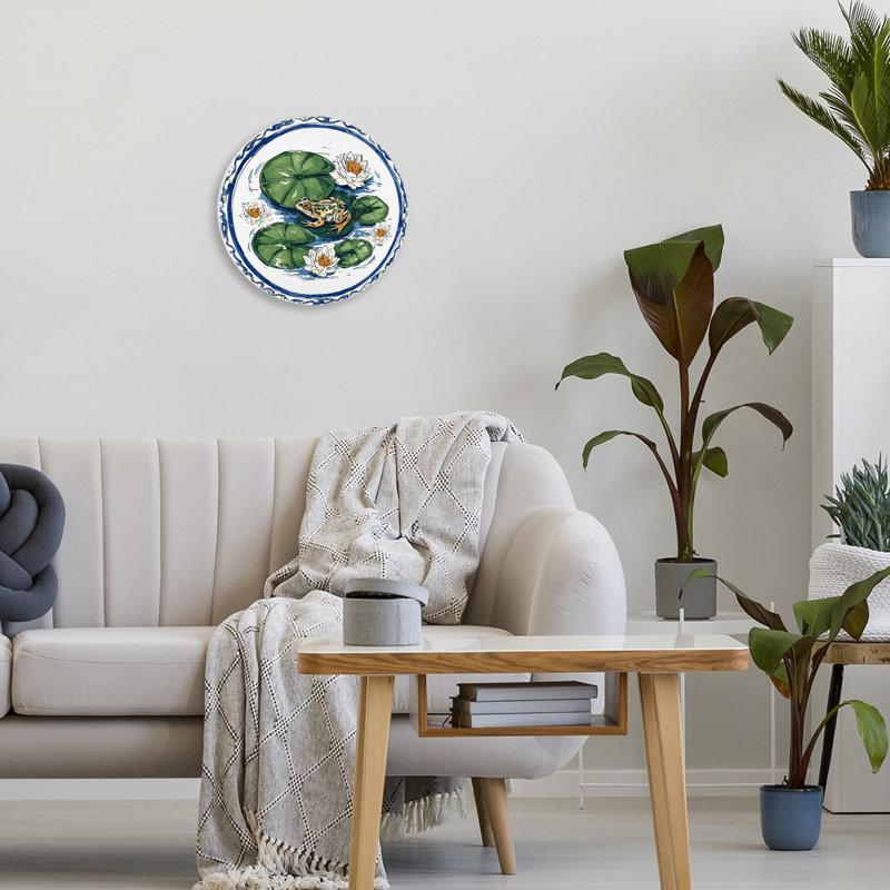 Frog On Lily Pad Wall Plaque, design by Yen