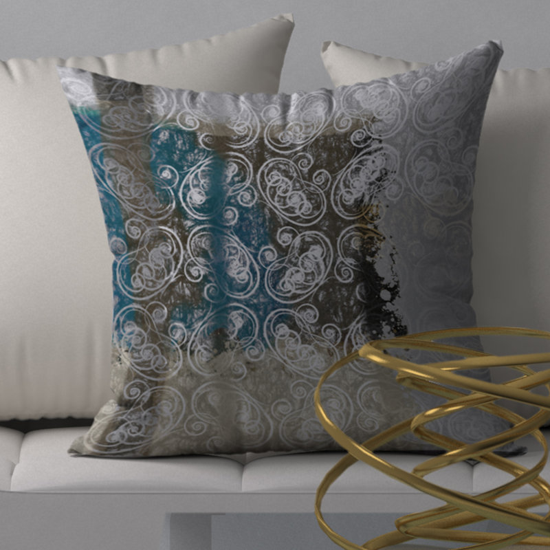Abstract Reversible Throw Pillow, 20" x 20"