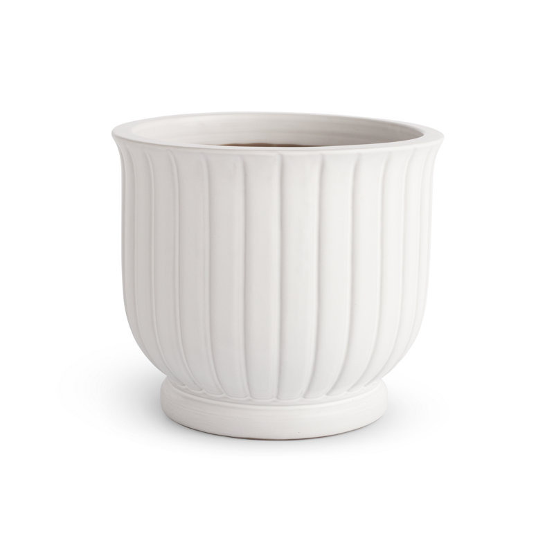 Terraverde Earthenware Reactive Glaze Pot Large in White, White