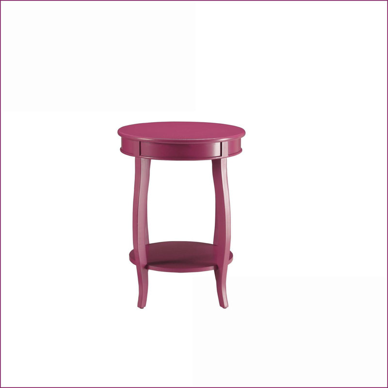 Table basse Alberta avec pieds en cabriole en bois, tablette compacte et amp; Assemblage facile, Mauve