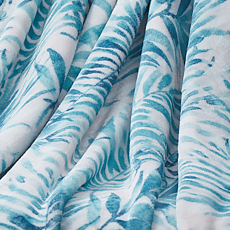 Keanu Tropical Leaf Plush Throw, 50" x 70"