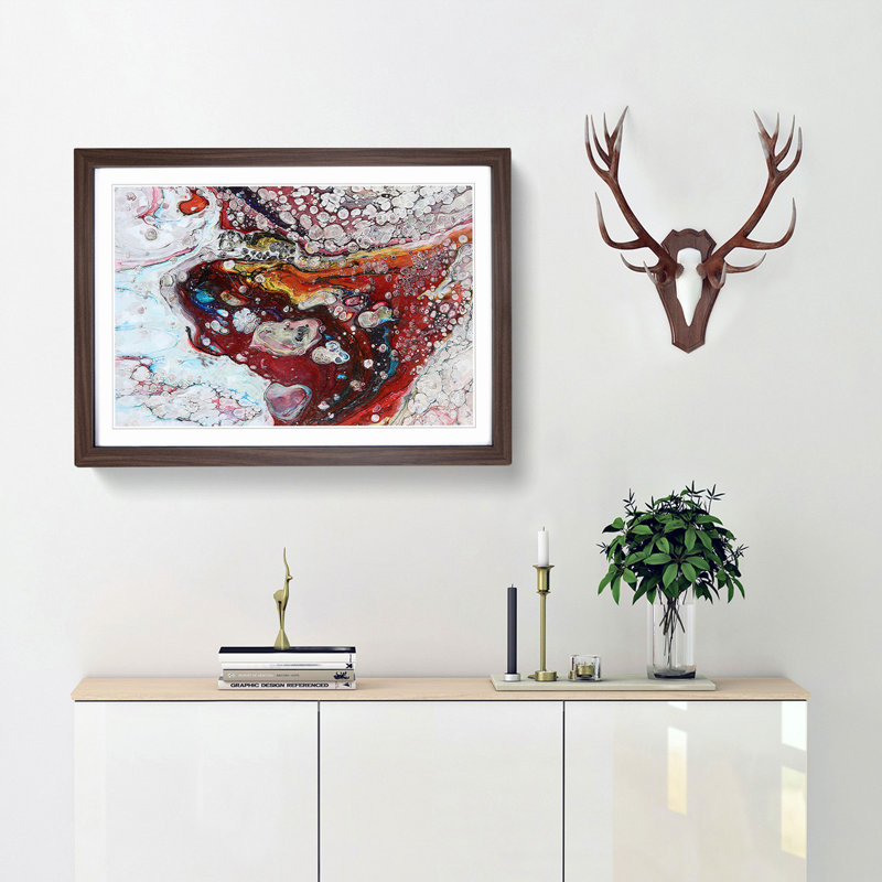 Infinite Love in Abstract - Framed Print, 50cm H x 76cm W x 2cm D, Walnut