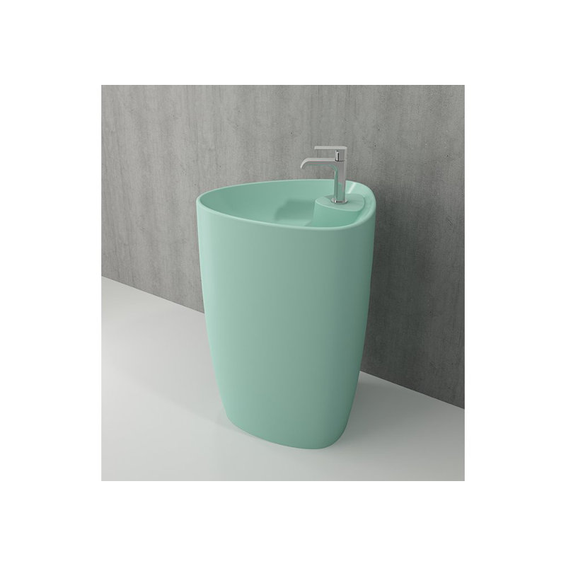 Etna Monoblock Basin - 44x58x44cm 1TH, Matte Mint Green
