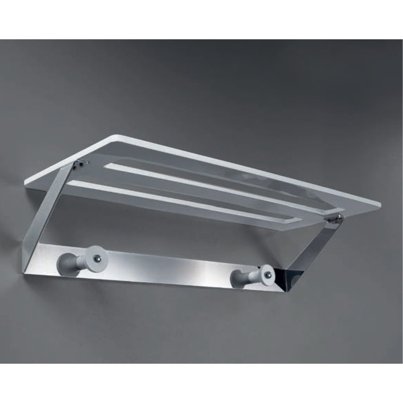 Porte-serviettes mural, Chrome / bois blanc