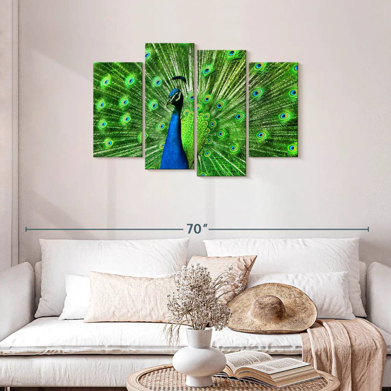 Plume de paon vert Bramtr Chartreuse, H 27 po x l 43 po