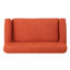 Tissu orange exquis avec accoudoirs légèrement roulés et capitonnage à boutons, pieds en bouleau au fini brun, assemblage pour une élégance raffinée, magnifique revêtement de pieds, 50 po l x 28,89 po p x 30,63 po h