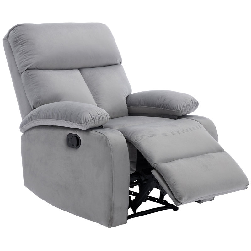 Petit fauteuil inclinable manuel pour adultes, velours, Gris