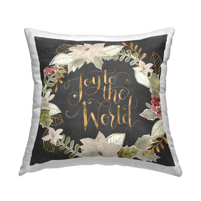 «Joy To The World», motif de couronne de houx de Noël chic imprimé par Grace Popp