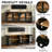 Farmhouse Two-tone Tv Stand With Semi-arched Glass Doors – Media Console For Tvs Up To 70" With Adjustable Shelves-1841209756