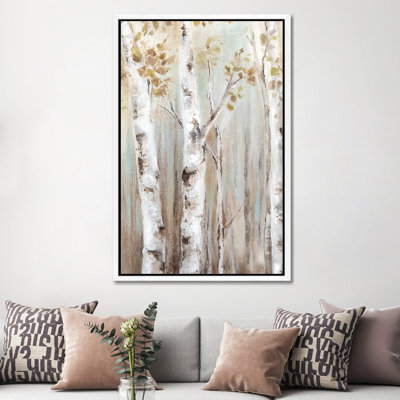 Sunset Birch Forest I by Eva Watts - Print on Canvas