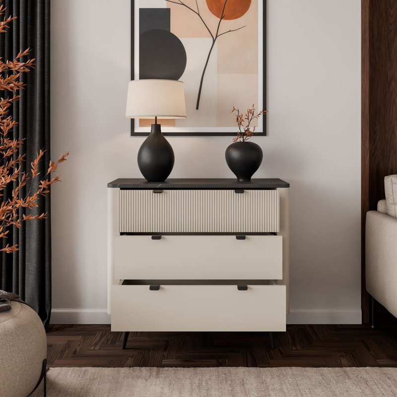 90cm Sideboard, cashmere / grey stone