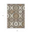 Tapis intérieur lavable beige 9 pi x 12 pi avec médaillon beige et taupe