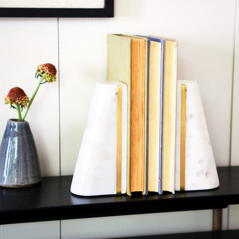 Serre-livres en marbre Keil, Blanc