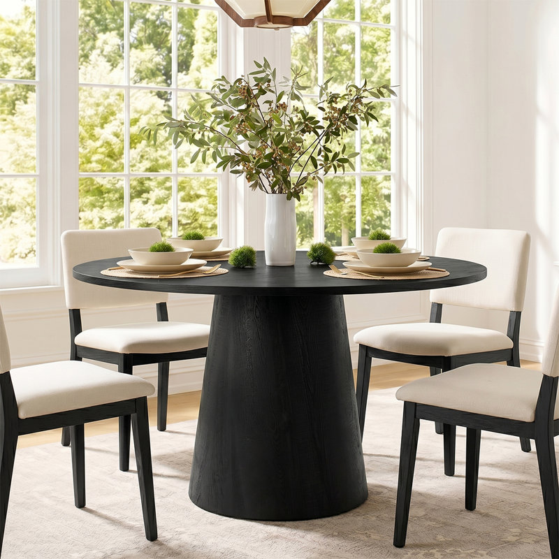 Table de salle à manger 46 ", Noir, H 29,5 po x L 46 po x l 46 po