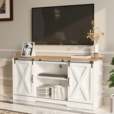 Farmhouse TV Stand  TVs up to 70,Entertainment Centre for 65 Inch TV, Modern Farmhouse Television Stands