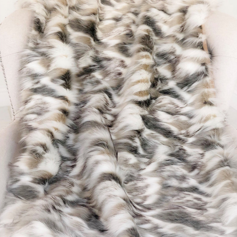 Tibet Fox Knitted Throw Blanket, Queen