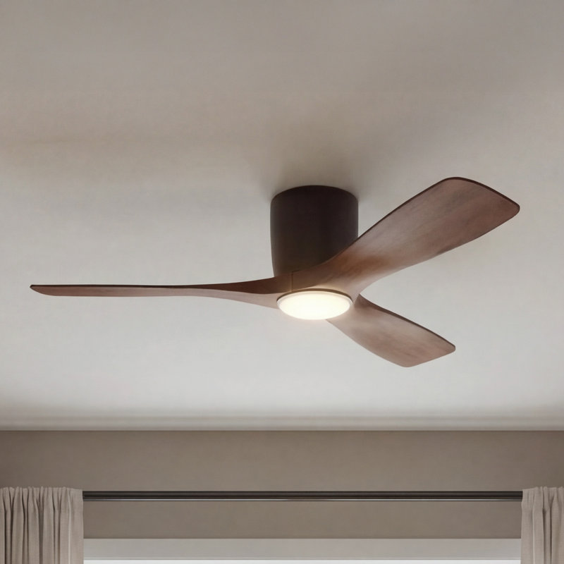 Ventilateur de plafond à DEL à 3 pales 48 po avec commande murale et ensemble d'éclairage inclus Volos
