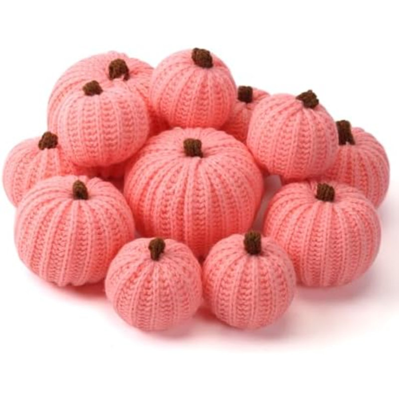 Ensemble de 12 citrouilles d'automne au crochet faites à la main avec des décorations d'Halloween de 2,36, 3,15 et 4 pouces