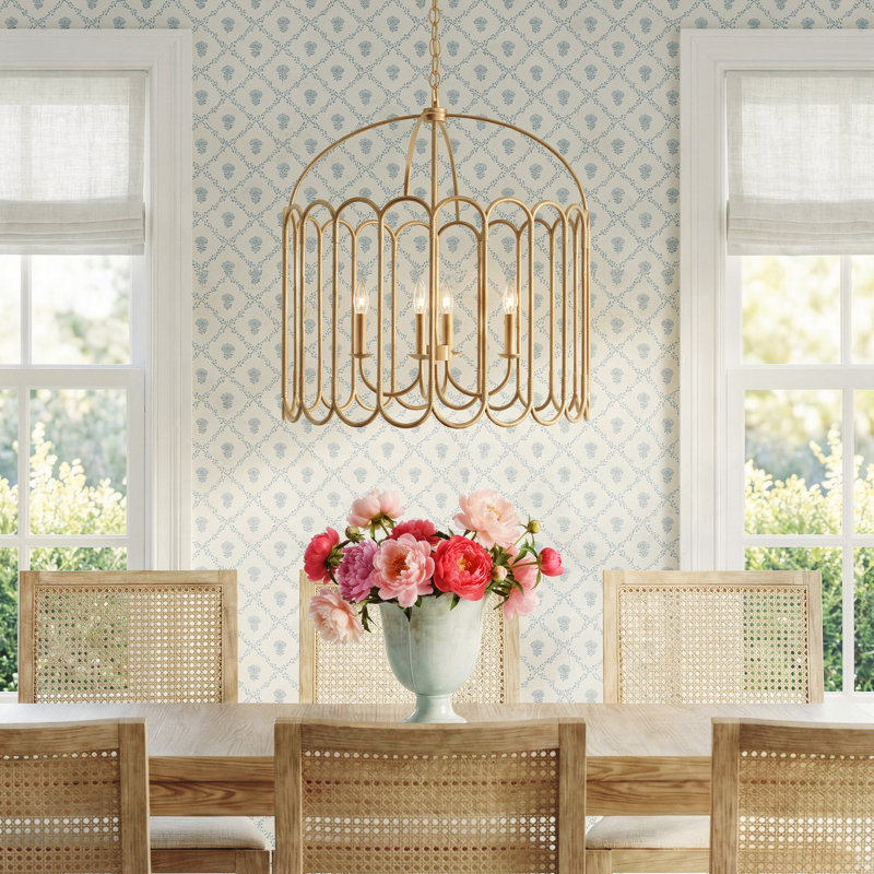 Charla 4-Light Chandelier, Brass