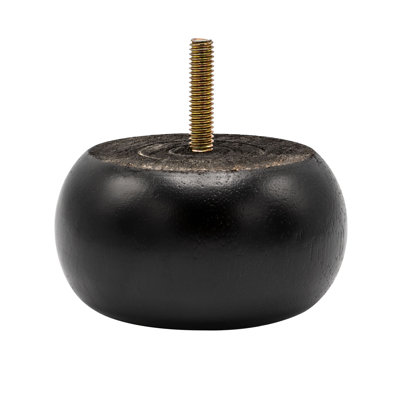 Pied de chignon rond en bois franc massif 2 1/2 po x 4 1/2 po