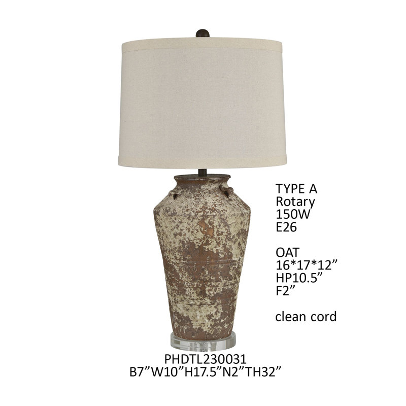 Ceramic Table Lamp With Linen Shade