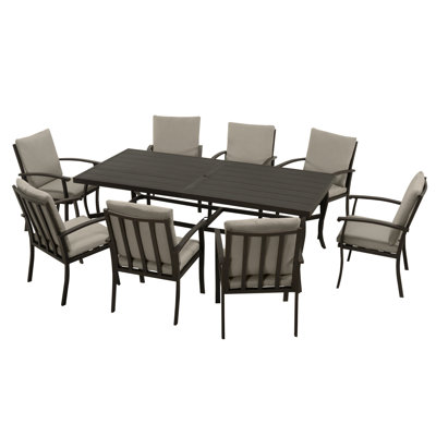 Calluna Willesden Rectangular Aluminum Dining Set with Cushions