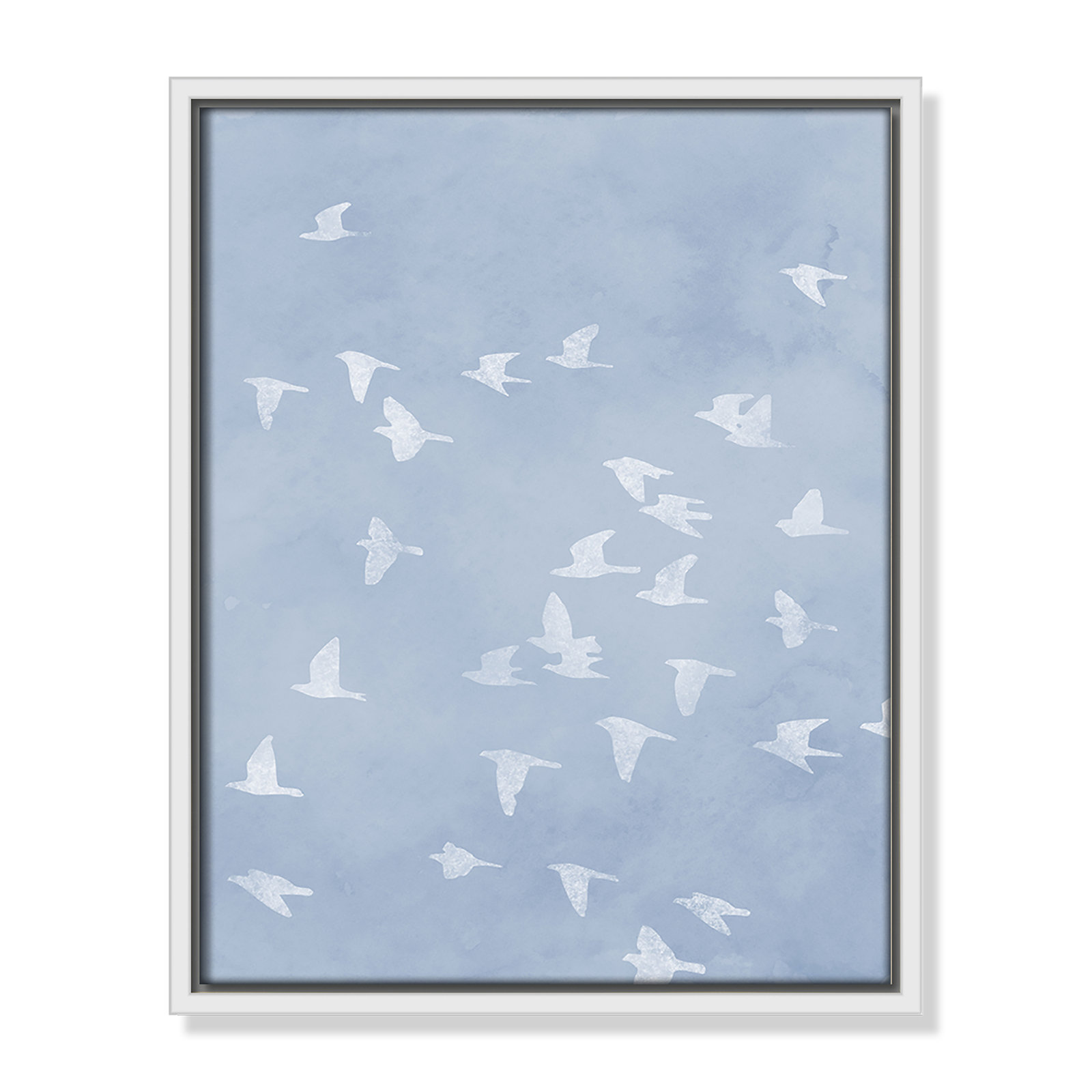 Flying Friends Print by Marcus Prime, White Floater, 12.5'' W x 15.5'' H