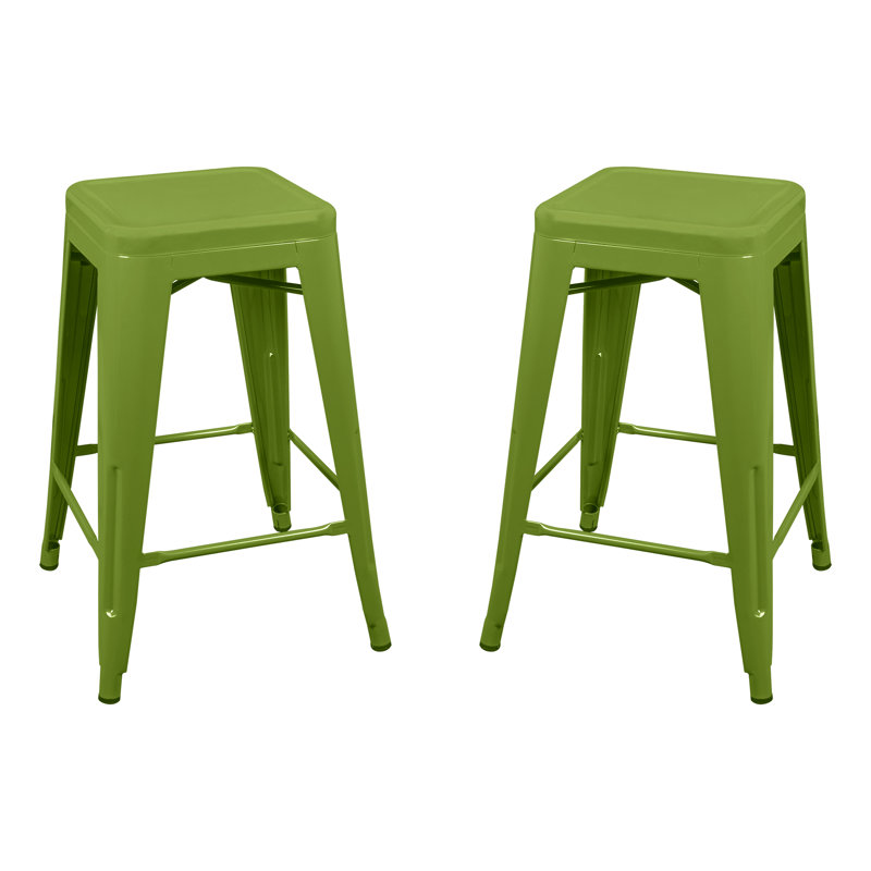 Winbush Counter Stool with Metal Frame, Green