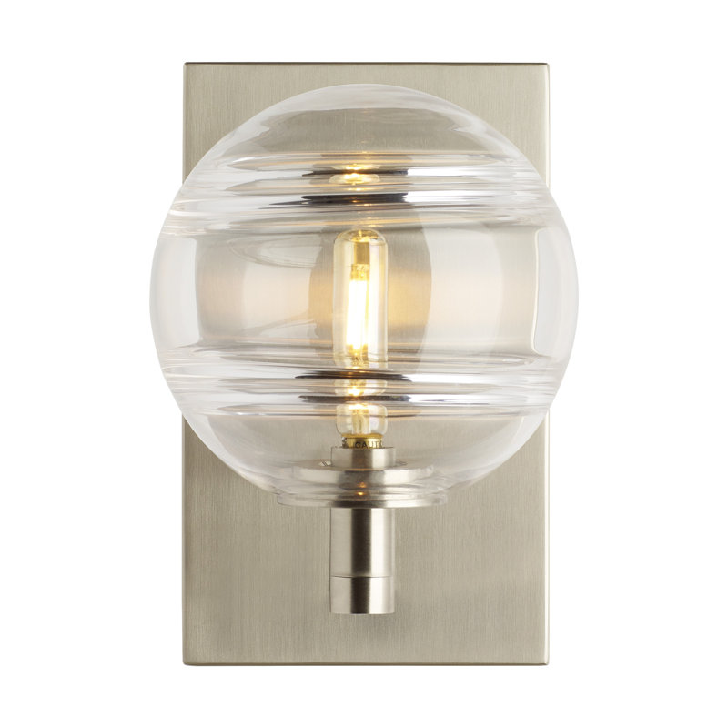 Sedona 1 - Light LED Armed Sconce, Satin Nickel, Clear, Yes