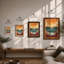 Sunset Over Turbulent Waves Coastal - Print-398026198-398026199