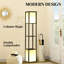 Lampadaire étagère, lampe sur pied noire avec double abat-jour en tissu et étagères de rangement à 2 niveaux, lampadaire à double éclairage avec interrupteur au pied pour la décoration du salon, de la chambre et de l'entrée