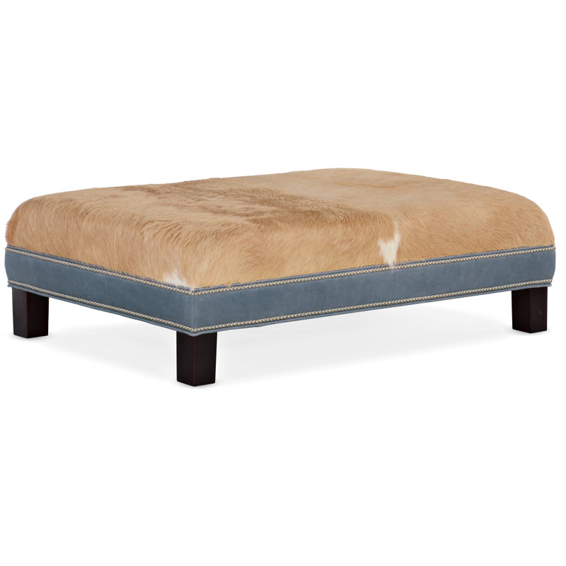 XL Rects Ottoman, Plantation, #9 Natural, Rio Mineral Genuine Leather