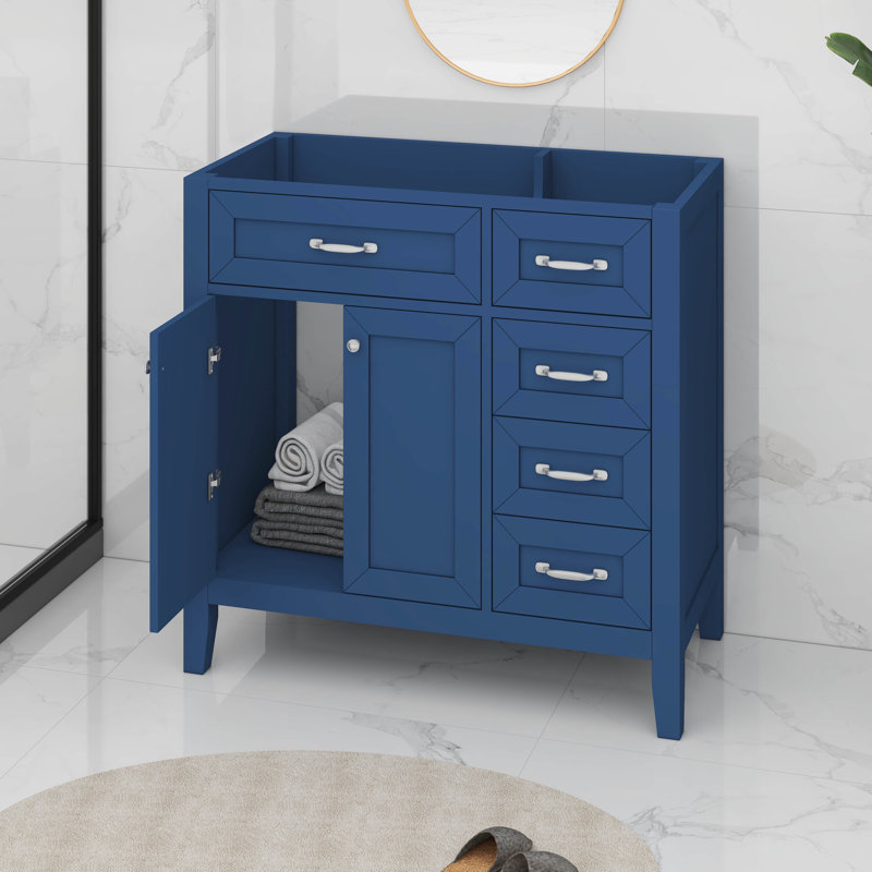 Meuble-lavabo 36 po sans lavabo, Bleu