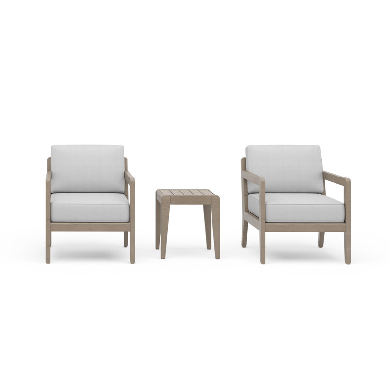 Ensemble d'extérieur 3 pièces avec 2 chaises longues et table de bout Ojai