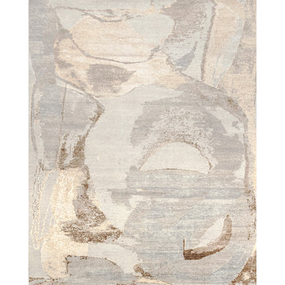 Wool and Viscose Abstract Indoor Rug