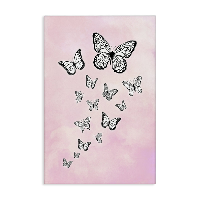 «Pink Fluttering Butterflies» par Martina Pavlova, H 24 po x l 16 po