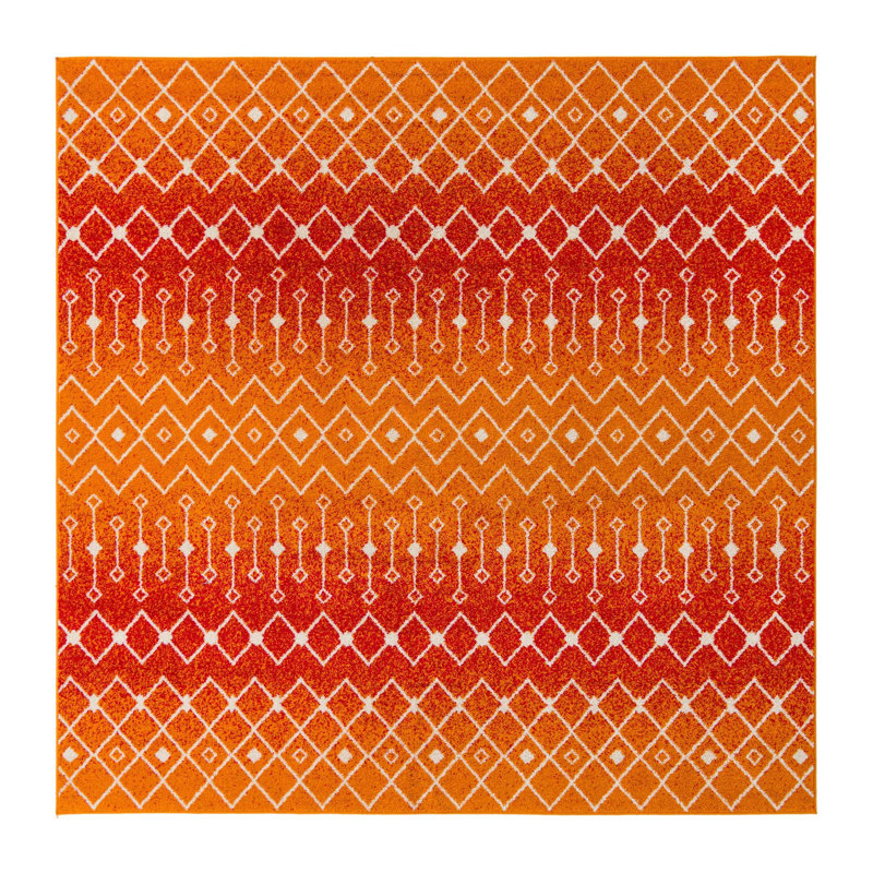 Somerville Geometric Indoor Rug, Rectangle 5'3" x 8', Green/Cream
